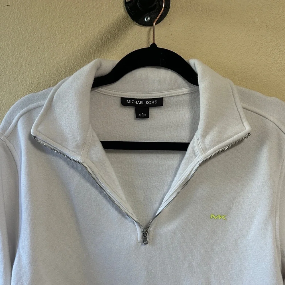 Michael Kors Ivory Zip-Up Sweater